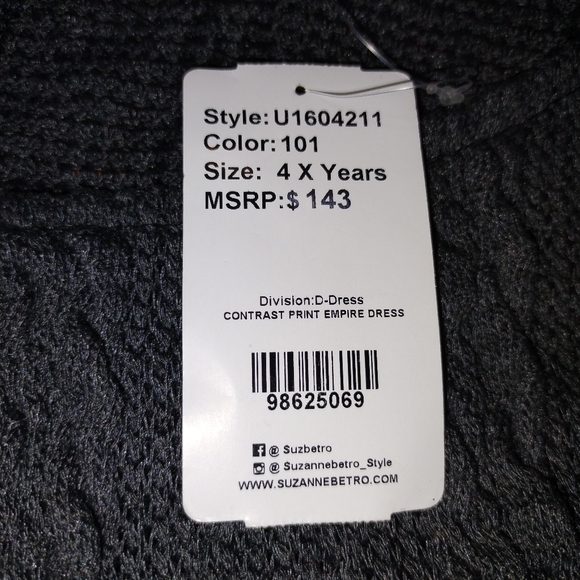 NWT Suzanne Betro Grey / Red Plaid Contrast Print Empire Waist Dress, 4X - Picture 5 of 6